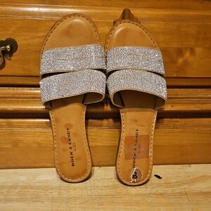 Rock & Candy Tan Sandals with Silver Straps